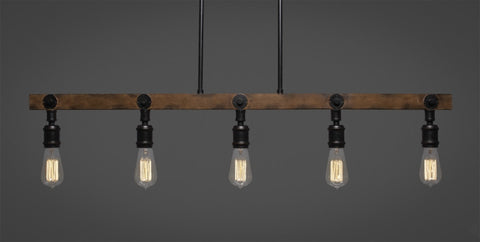 Portland 5 Light Island Bar With Amber Antique Bulbs (1135-AT18) - lights