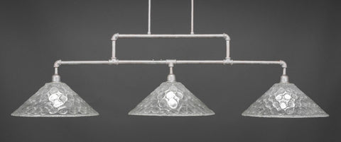 Vintage 3 Light Bar In Aged Silver Finish With 16" Italian Bubble Glass (333-AS-411) - lights