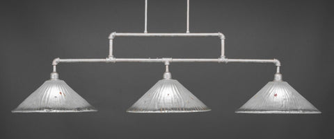 Vintage 3 Light Bar In Aged Silver Finish With 16" Frosted Crystal Glass (333-AS-711) - lights