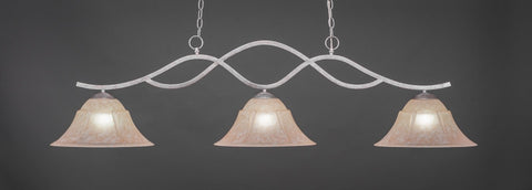 Revo 3 Light Bar In Aged Silver Finish With 14" Italian Marble Glass - lights