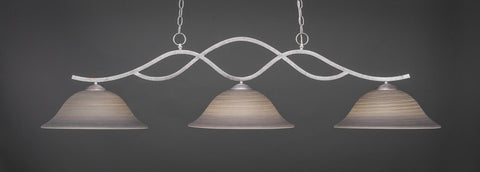 Revo 3 Light Bar In Aged Silver Finish With 16" Gray Linen Glass - lights