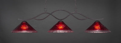 Revo 3 Light Bar In Dark Granite Finish With 16" Raspberry Crystal Glass (343-DG-716) - lights