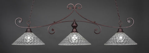 Curl 3 Light Bar In Bronze Finish With 16" Italian Bubble Glass - lights