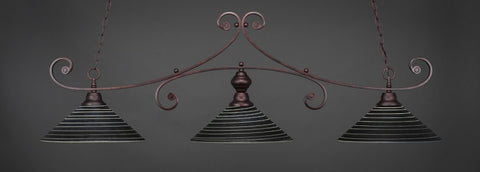 Curl 3 Light Bar In Bronze Finish With 16" Charcoal Spiral Glass (353-BRZ-412) - lights