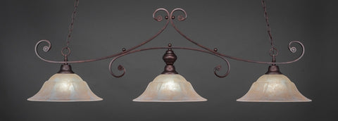 Curl 3 Light Bar In Bronze Finish With 16" Amber Marble Glass - lights