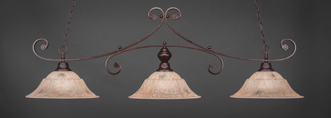 Curl 3 Light Bar In Bronze Finish With 16" Italian Marble Glass (353-BRZ-53618) - lights