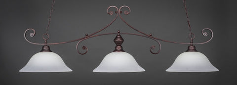 Curl 3 Light Bar In Bronze Finish With 16" White Linen Glass (353-BRZ-612) - lights