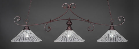 Curl 3 Light Bar In Bronze Finish With 16" Italian Ice Glass - lights