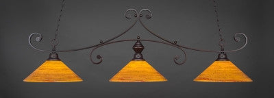 Curl 3 Light Bar In Dark Granite Finish With 16" Firré Saturn Glass (353-DG-414) - lights