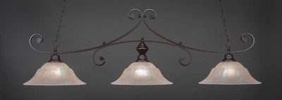 Curl 3 Light Bar In Dark Granite Finish With 16" Amber Marble Glass (353-DG-53613) - lights