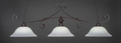 Curl 3 Light Bar In Dark Granite Finish With 16" White Linen Glass (353-DG-612) - lights