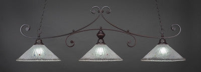 Curl 3 Light Bar In Dark Granite Finish With 16" Frosted Crystal Glass (353-DG-711) - lights