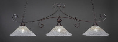 Curl 3 Light Bar In Dark Granite Finish With 16" Gold Ice Glass (353-DG-714) - lights