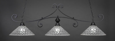 Curl 3 Light Bar In Matte Black Finish With 16" Italian Bubble Glass (353-MB-411) - lights