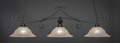 Curl 3 Light Bar In Matte Black Finish With 16" Amber Marble Glass (353-MB-53613) - lights