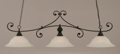 Curl 3 Light Bar In Matte Black Finish With 16" White Marble Glass (353-MB-53615) - lights