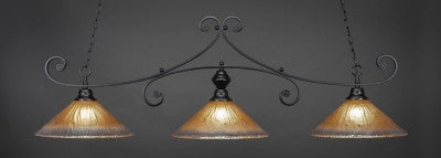 Copy of Curl 3 Light Bar In Matte Black Finish With 16" Amber Crystal Glass (353-MB-710) - lights