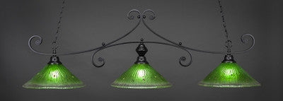 Curl 3 Light Bar In Matte Blacke Finish With 16" Kiwi Green Crystal Glass (353-MB-717) - lights