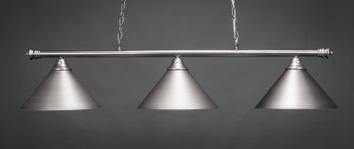 Oxford 3 Light Bar In Brushed Nickel Finish With 14" Bronze Cone Metal Shade (373-BRZ-420) - lights
