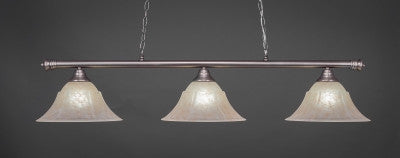 Oxford 3 Light Bar In Brushed Nickel Finish With 14" Amber Marble Glass (373-BN-53313) - lights