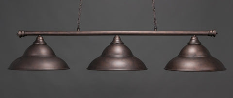 Oxford 3 Light Bar In Bronze Finish With 16" Bronze Double Bubble Metal Shades (373-BRZ-429) - lights
