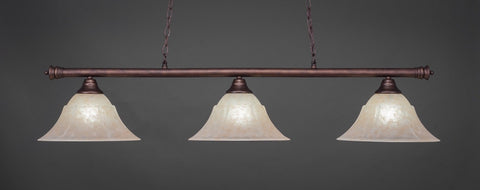 Oxford 3 Light Bar In Bronze Finish With 14" Amber Marble Glass (373-BRZ-53313) - lights