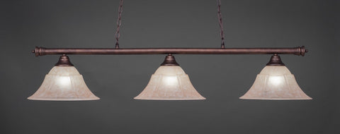Oxford 3 Light Bar In Bronze Finish With 14" Italian Marble Glass - lights