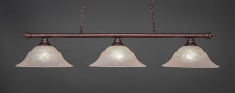 Oxford 3 Light Bar In Bronze Finish With 16" Amber Marble Glass (373-BRZ-53613) - lights