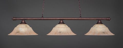 Oxford 3 Light Bar In Bronze Finish With 16" Italian Marble Glass - lights