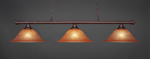 Oxford 3 Light Bar In Bronze Finish With 16" Tiger Glass (373-BRZ-58619) - lights