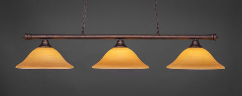 Oxford 3 Light Bar In Bronze Finish With 16" Cayenne Linen Glass (373-BRZ-622) - lights