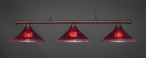 Oxford 3 Light Bar In Bronze Finish With 16" Raspberry Crystal Glass (373-BRZ-716) - lights