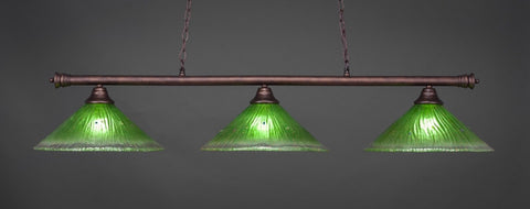 Oxford 3 Light Bar In Bronze Finish With 16" Kiwi Green Crystal Glass (373-BRZ-717) - lights