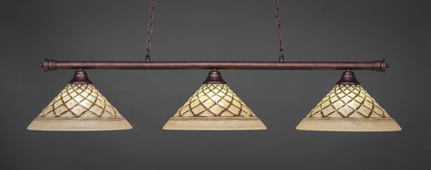 Oxford 3 Light Bar In Bronze Finish With 16" Chocolate Icing Glass (373-BRZ-718) - lights