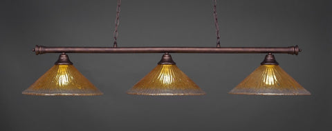 Oxford 3 Light Bar In Bronze Finish With 16" Gold Champagne Crystal Glass (373-BRZ-777) - lights