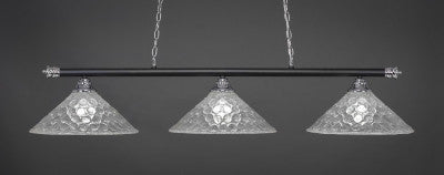 Oxford 3 Light Bar In Matte Black Finish With 16" Italian Bubble Glass (373-CHMB-411) - lights