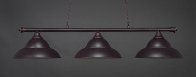 Oxford 3 Light Bar In Dark Granite Finish With 16" Bronze Double Bubble Metal Shades (373-DG-429) - lights