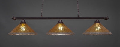 Oxford 3 Light Bar In Dark Granite Finish With 16" Gold Champagne Crystal Glass (373-DG-777) - lights