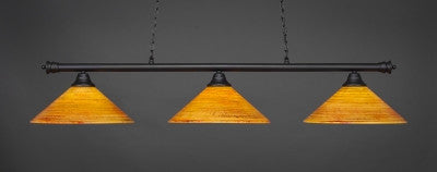 Oxford 3 Light Bar In Matte Black Finish With 16" Firré Saturn Glass (373-MB-414) - lights