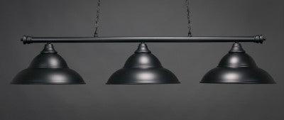 Oxford 3 Light Bar In Matte Black Finish With 16" Bronze Double Bubble Metal Shades (373-MB-429) - lights