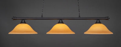 Oxford 3 Light Bar In Matte Black Finish With 16" Cayenne Linen Glass (373-MB-622) - lights