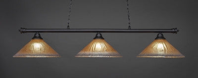 Oxford 3 Light Bar In Matte Black Finish With 16" Amber Crystal Glass (373-MB-710) - lights
