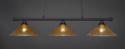 Oxford 3 Light Bar In Matte Black Finish With 16" Gold Champagne Crystal Glass (373-MB-777) - lights