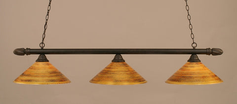Round 3 Light Bar In Dark Granite Finish With 16" Firré Saturn Glass - lights