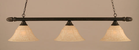 Round 3 Light Bar In Dark Granite Finish With 14" Italian Marble Glass - lights