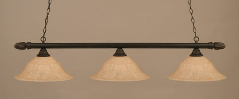 Round 3 Light Bar In Dark Granite Finish With 16" Italian Marble Glass - lights