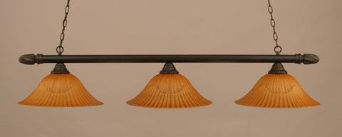Round 3 Light Bar In Dark Granite Finish With 16" Tiger Glass - lights
