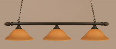 Round 3 Light Bar In Dark Granite Finish With 16" Cayenne Linen Glass - lights