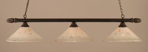 Round 3 Light Bar In Dark Granite Finish With 16" Frosted Crystal Glass (383-DG-711) - lights