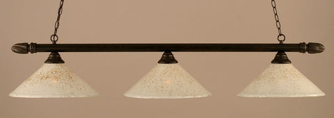 Round 3 Light Bar In Dark Granite Finish With 16" Gold Ice Glass (383-DG-714) - lights